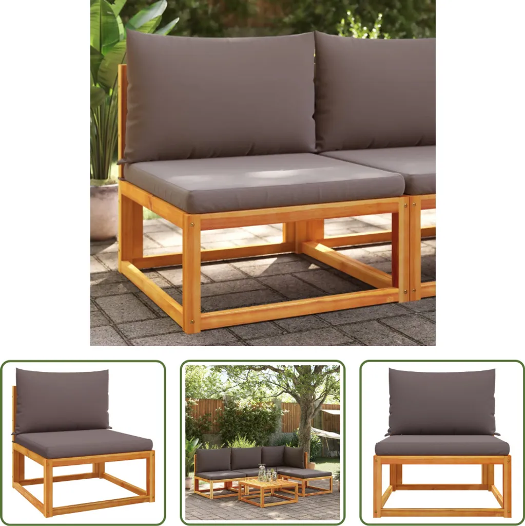 Sedia Lounge Giardino Acacia | Poltrona con Cuscino Sfoderabile