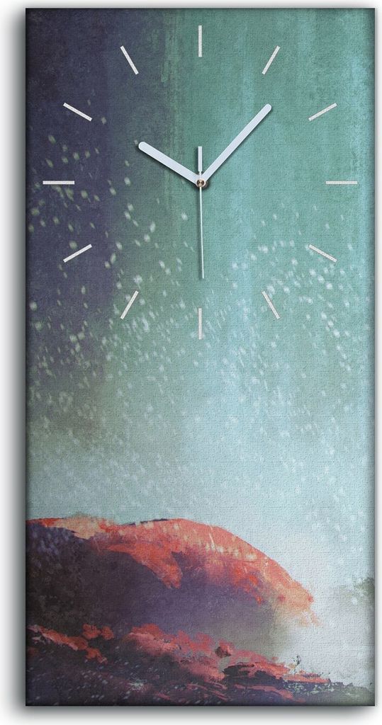 Dekor Leinwand Uhr Wandbilder 30x60 Frau mit einem Regenschirm Wasserfall - weiße Hände
