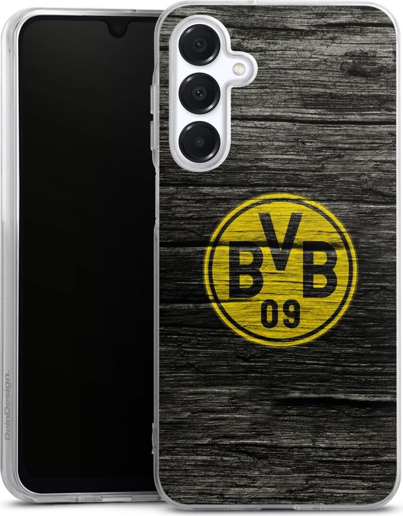 DeinDesign Handyhülle für Samsung Galaxy A16 5G Silikon Hülle Case Smartphone Schutzhülle BVB Borussia Dortmund Holzoptik
