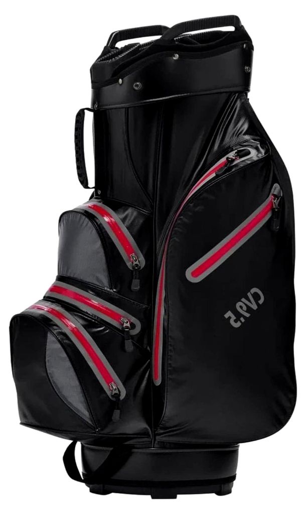 Cartbag Golftasche Sport Wasserdicht Schwarz Rot