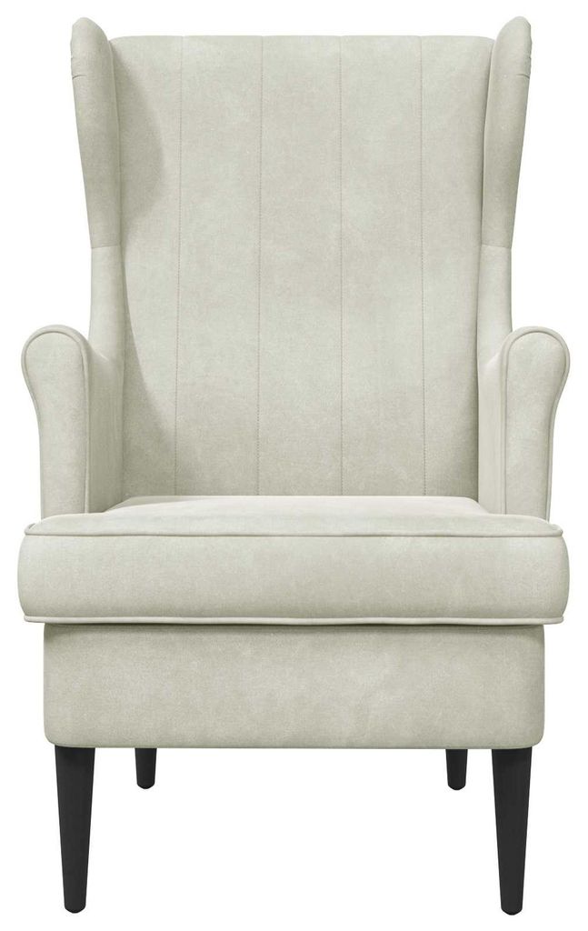 Eleganten-Stil Sessel 1 pc - Wohnzimmerstuhl - Liegestuhl bis 150kg - Creme Samt - Fernseh- & Relaxsessel - Möbel26