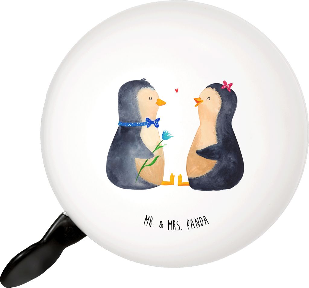 Mr. & Mrs. Panda Fahrrad Klingel Pinguin Pärchen - Weiß - Geschenk, Liebe, Fahrradglocke, Hochzeit, Fahrradklingel, Hochzeitstag, Für, Fahrrad-K...