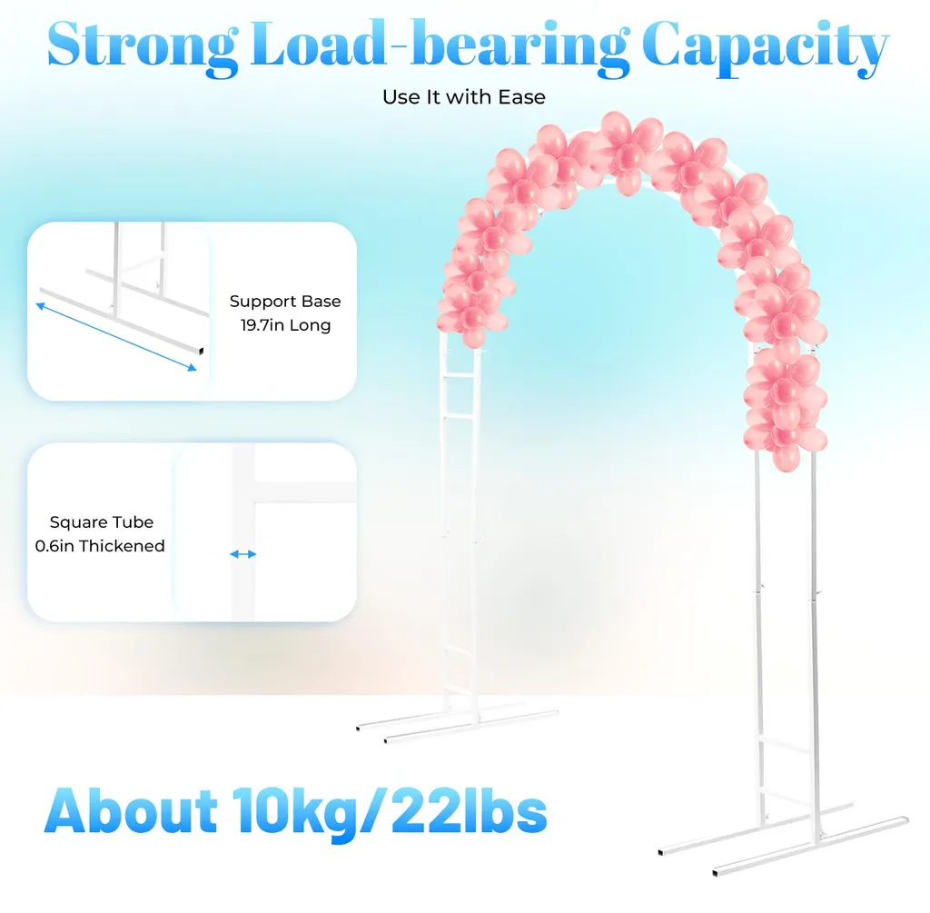 Support pour arcs XL blanc en acier durable avec structure réglable