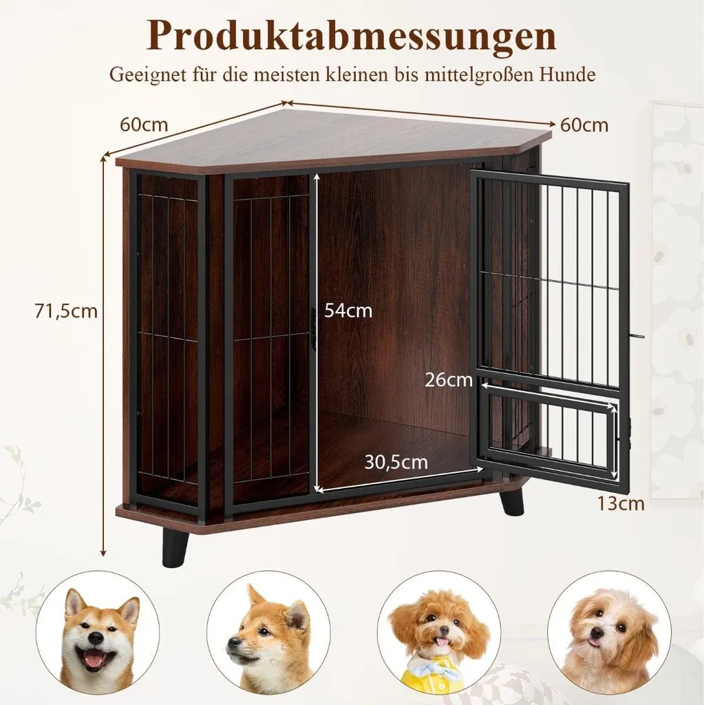 Cage d'angle gain de place pour chien, idéale petits appartements - 2
