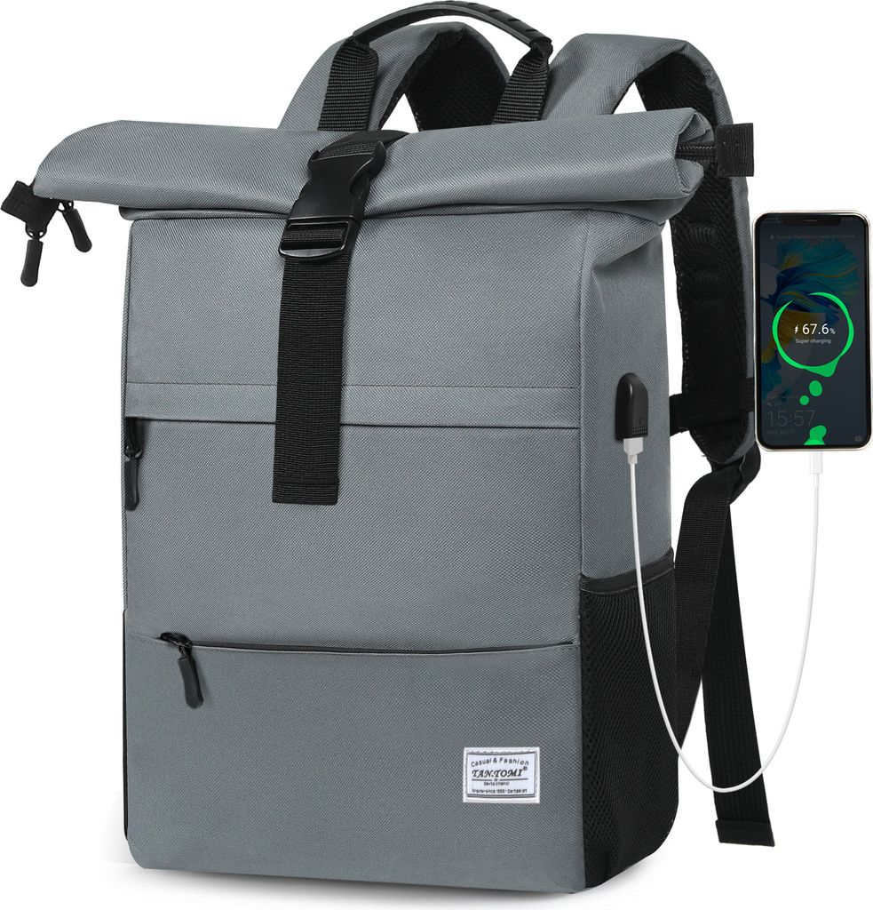 Freizeitrucksack Rolltop Daypack 15,6 Zoll Laptopfach