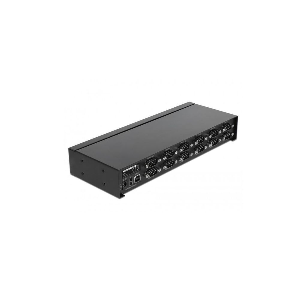 HUB USB 2.0 Typ-B Buchse zu 12 x Seriell RS-232 Stecker Überspannungsschutz erweiterter Temperaturbereich Delock