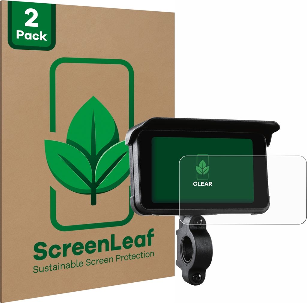 2x ScreenLeaf Schutzfolie für Midland Bike-Play-Guardian nachhaltiger Displayschutz Display Schutz Folie Klar Transparent