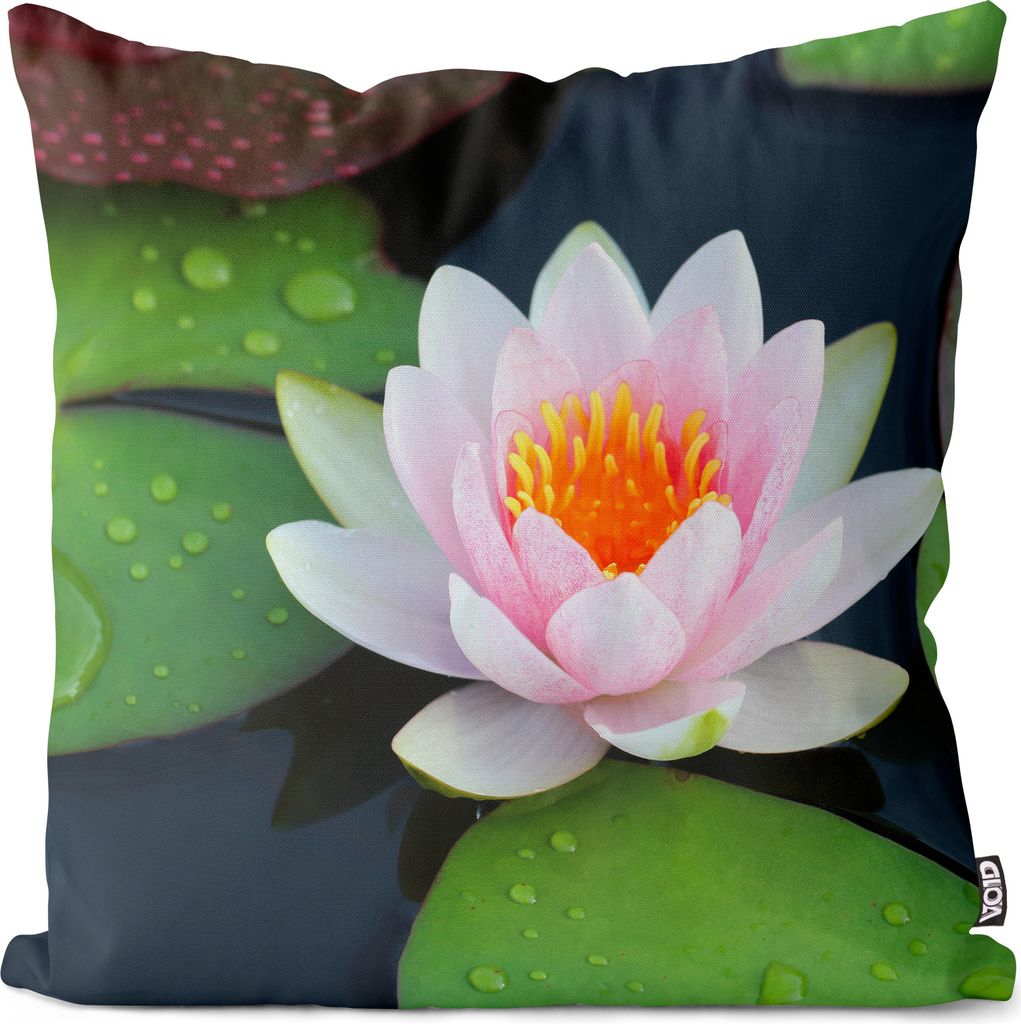 VOID Lotusblume Teichrose Seerose Kissenbezug Kissenhülle sofa couch wohnzimmer dekoration wasserfest Outdoor Garten Kissen bezug deko