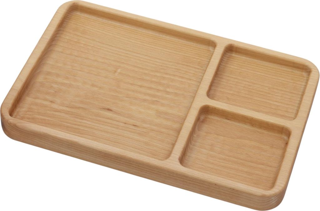DESKA talerz PRZEGRÓDKAMI DREWNIANA ŚNIADANIOWA OBIADOWA NA PRZEKĄSKI 30x20x2,5 cm