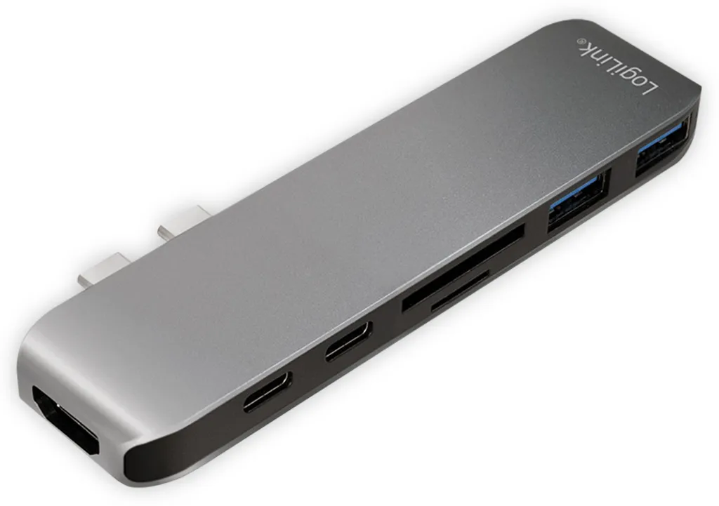 Hub USB-C Multifonction Aluminium Gris avec Double Connectique 4K