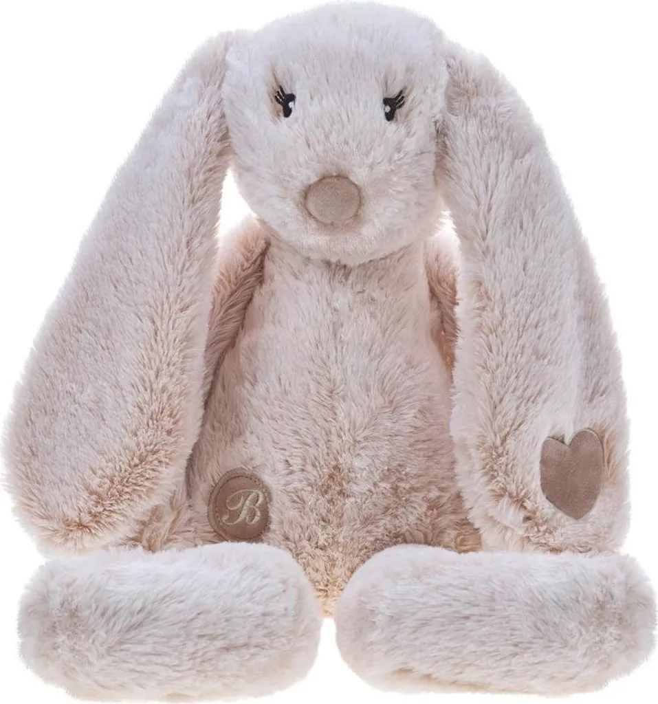 Doudou lapin beige géant 34cm Missimo Beppe, peluche de naissance