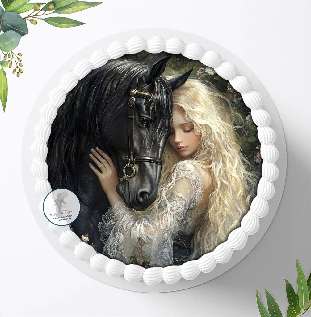 Für die Geburtstags Torte ein Tortenaufleger, Zuckerbild mit dem Motiv: Prinzessin, Essbares Foto für Torten, Fondant, Ø 20cm, 2092z