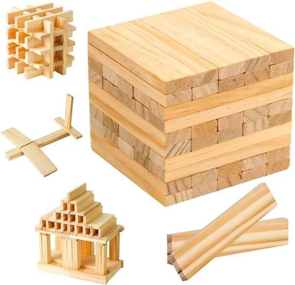 Blocs de construction en bois de 100 pièces 21x70x105 mm pour DIY