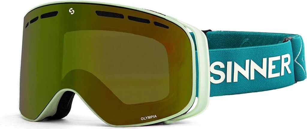 Sinner Olympia Skibrille Grün Double Full Gold-Green Mirror Vent/CAT3 Grün Double Full Gold-Green Mirror Vent/CAT3