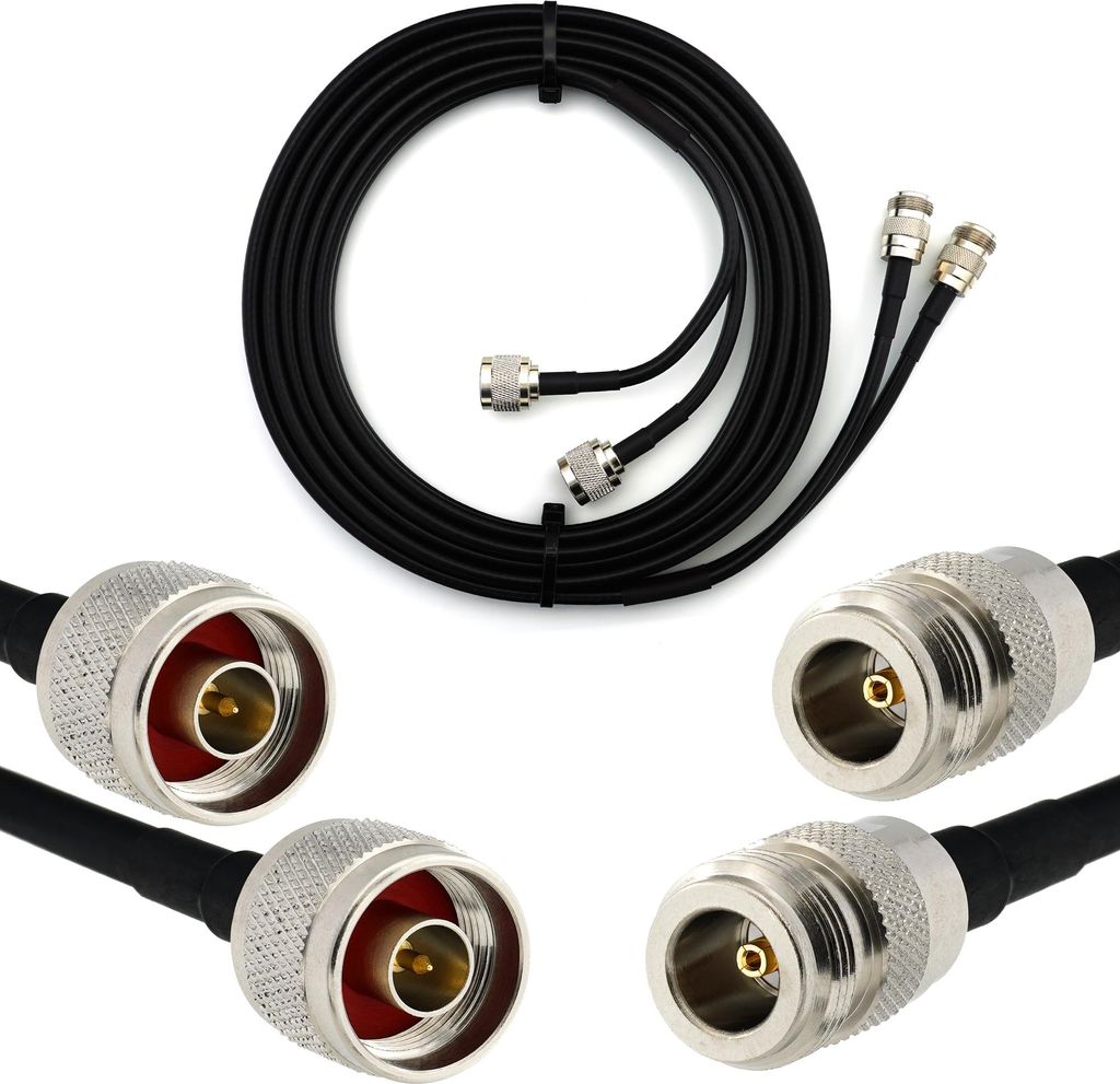 N Stecker auf N Buchse 7m Doppel-Koaxialkabel — HF-240 (LMR 240 Äquivalent) Twin Verlängerungskabel Antennenkabel — für WiFi RF Antenne GSM ...
