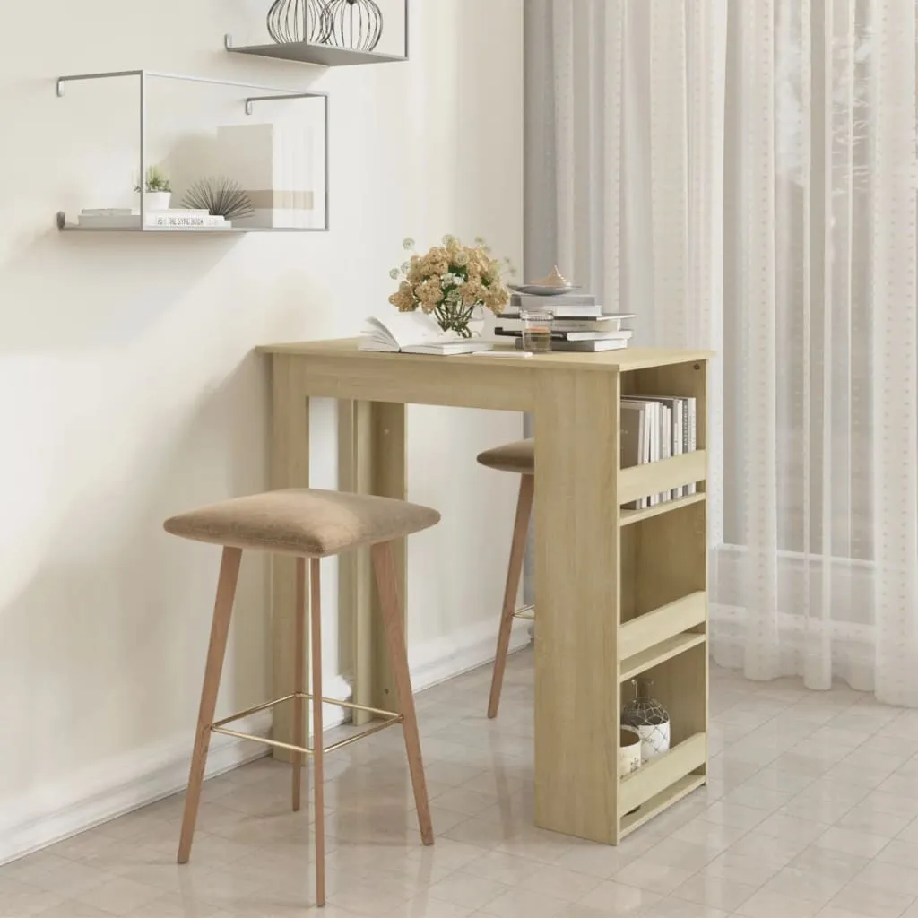 The Living Store Tavolo da bar con ripiano rovere Sonoma 102x50x103,5 cm Materiale in legno
