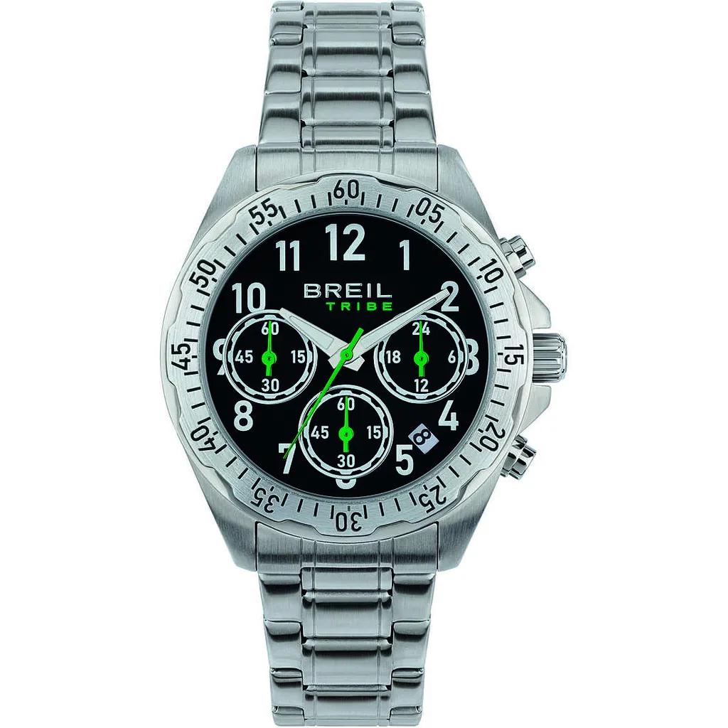 Orologio Breil Tribe EW0712 Nero Argento Uomo 37mm Chrono