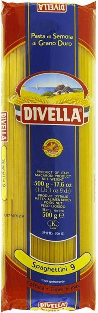 Divella spaghettini 9 cottura 5 minuti da 500 grammi (082665)