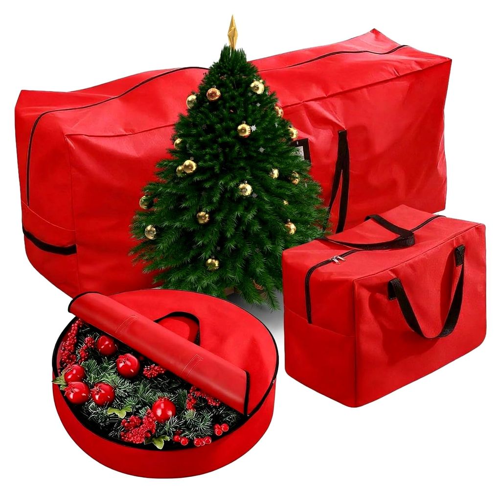 Aufbewahrungstasche für Weihnachtsbaumschmuck – Organisation der saisonalen Dekoration | Staubschutz für künstliche Tannenbäume – für Zuha...