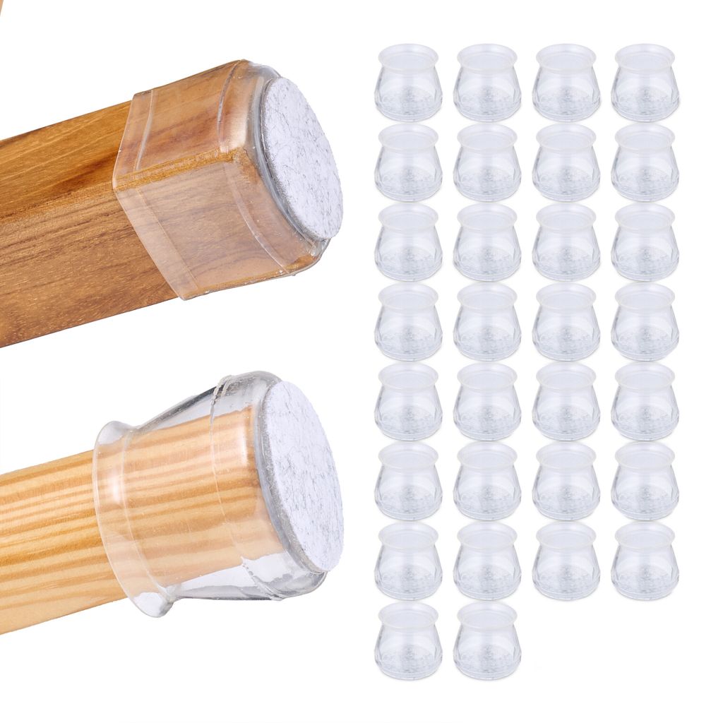 Set di 32 coprigambe trasparenti per sedie Relaxdays - Immagine del prodotto 