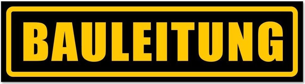 Kiwistar - Autoaufkleber - Gelb - Schwarz - 20 x 5,3 cm - Bauleitung - Hinweis Aufkleber Sticker für Auto, Kfz, Fahrrad, PKW, LKW