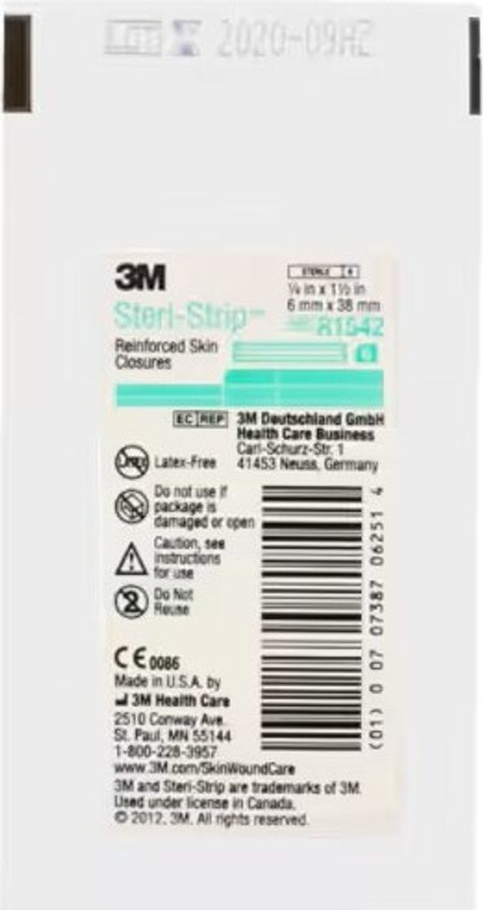3M Steri Strip Verstärkte Hautverschlüsse 6mm x38mm 3Stk