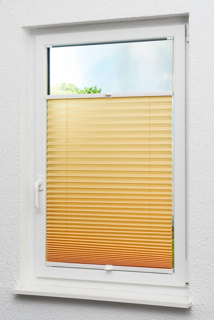 Lysel - Qualitätsplissee Crush Tageslicht apricot - Plissee in der Größe (BxH) 110cm * 130cm