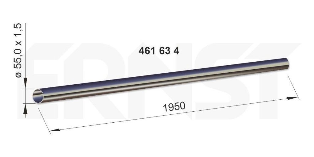 VEGAZ Auspuffrohr Universal UR-476 1,5mm 55mm 2000mm Produktbild 