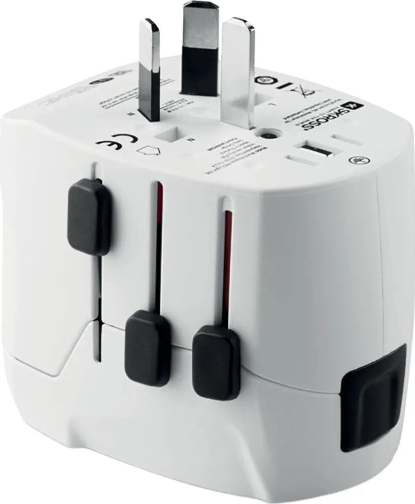 Pro Light Connecteur USB MO1607 MidOcean Blanc - Hub Compact 6x7x5 cm