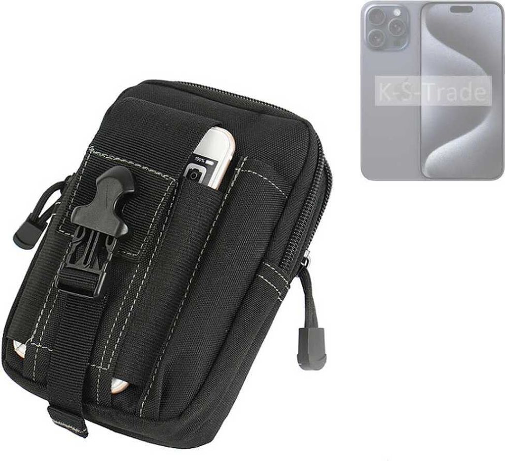 K-S-Trade Gürtel Tasche kompatibel mit Apple iPhone Pro Max Gürteltasche Holster Schutz Hülle Handy Hülle Smartphone outdoor Handy-Hülle schwarz