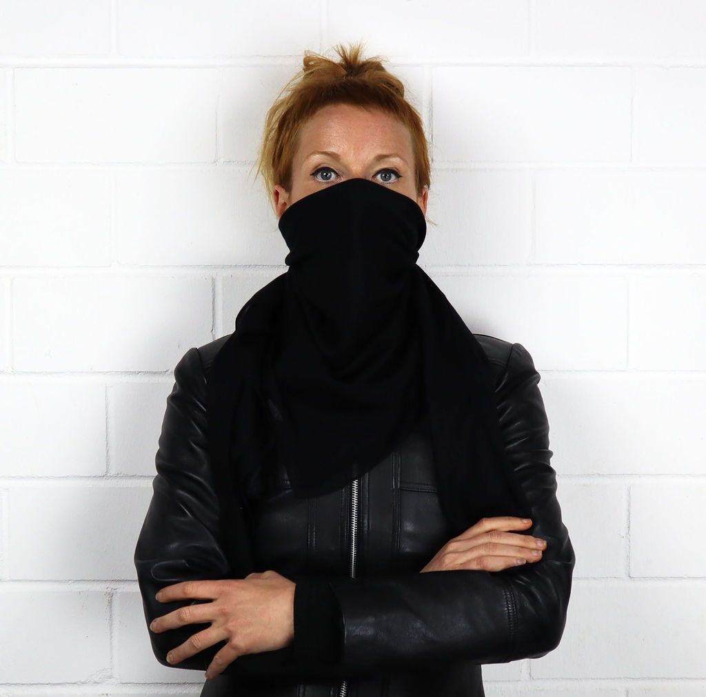 Schwarzes Bikertuch Halstuch schwarz Biker Motorrad leicht