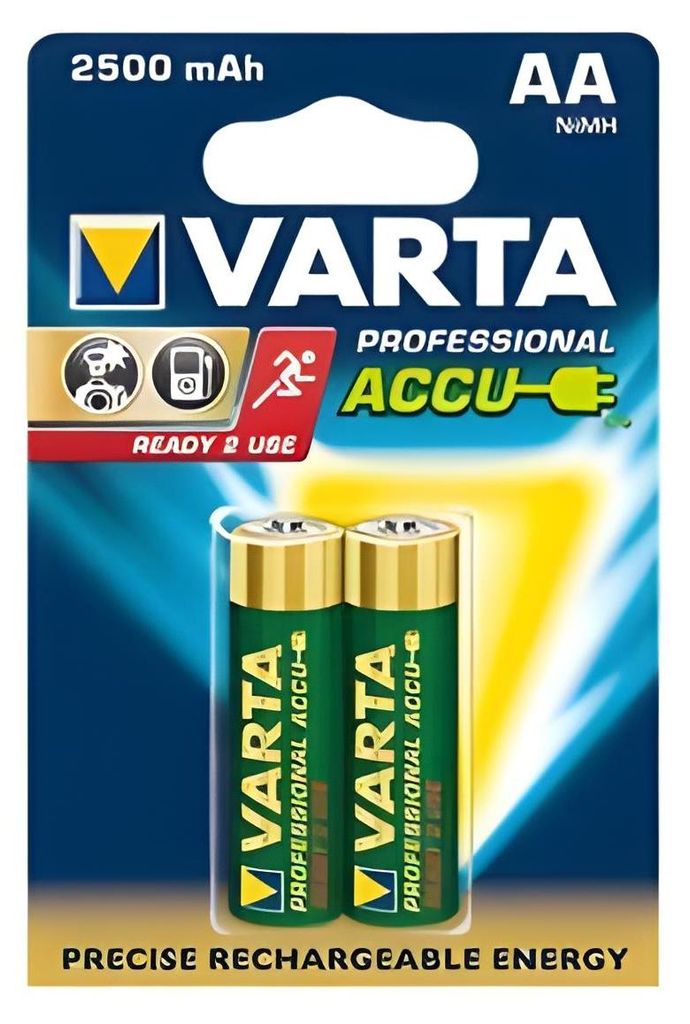 Lot de 2 piles alcaline type hr6 1.2 volts rechargeables - Image du produit 
