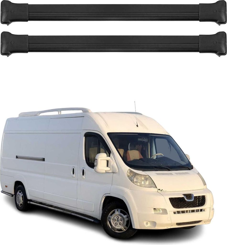 Dachträger Grundtäger für Peugeot Boxer 2006-2020 75kg Aluminium Schwarz 2 tlg