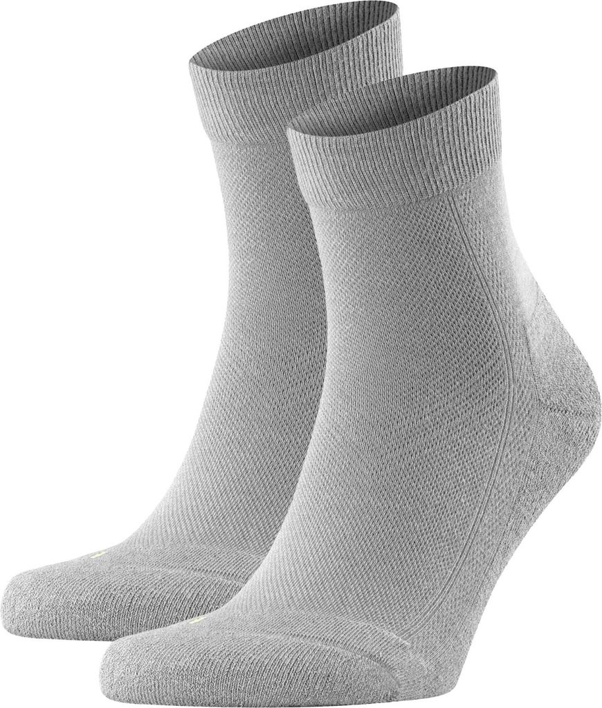 FALKE Uni Socken 2er Pack - Cool Cick, Polyester, einfarbig Grau 39-41