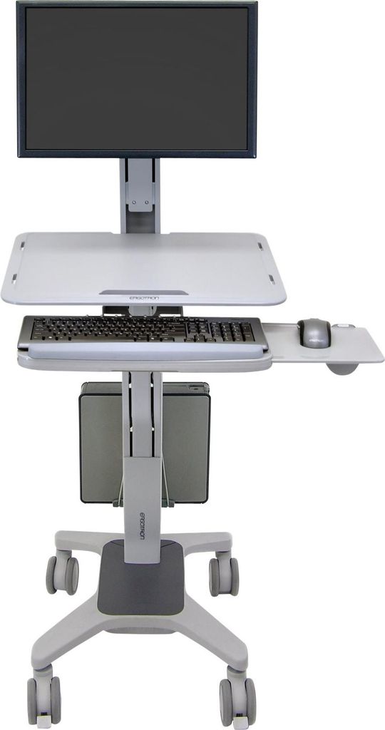 Ergotron WorkFit-C Single LD Sit-Stand Workstation - Wagen - für LCD-Display / PC-Ausrüstung - Grau - Bildschirmgröße: bis zu 76,2 cm (bis zu 3...