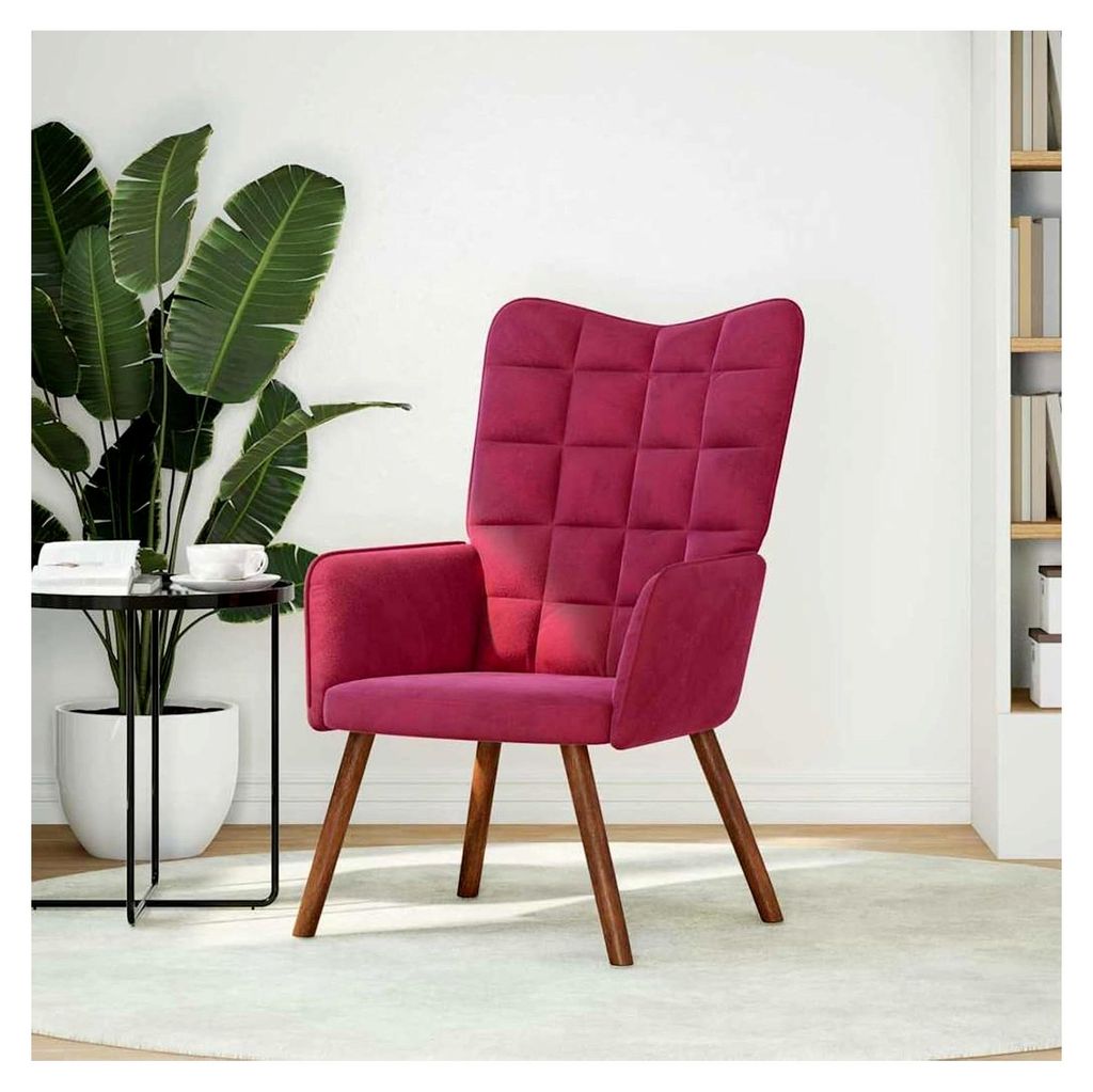 Weinroter Samt Relaxsessel mit Schaumstofffüllung, 61,5x69x95,5 cm