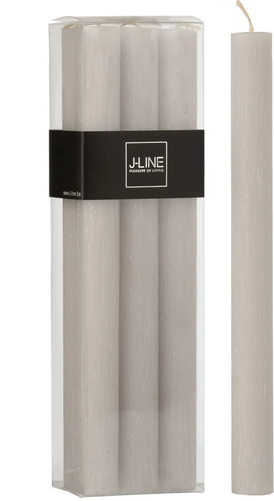 Bougies de table anti-coulures J-Line gris clair 9S boîte de 6 pcs