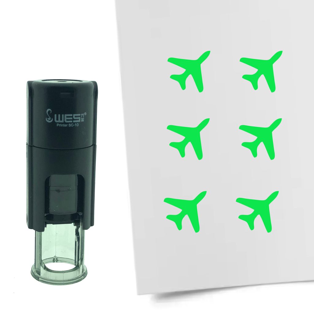 CombiCraft Selbstfärbender Stempel 'Flugzeug' in der Farbe Grün, Ø10mm