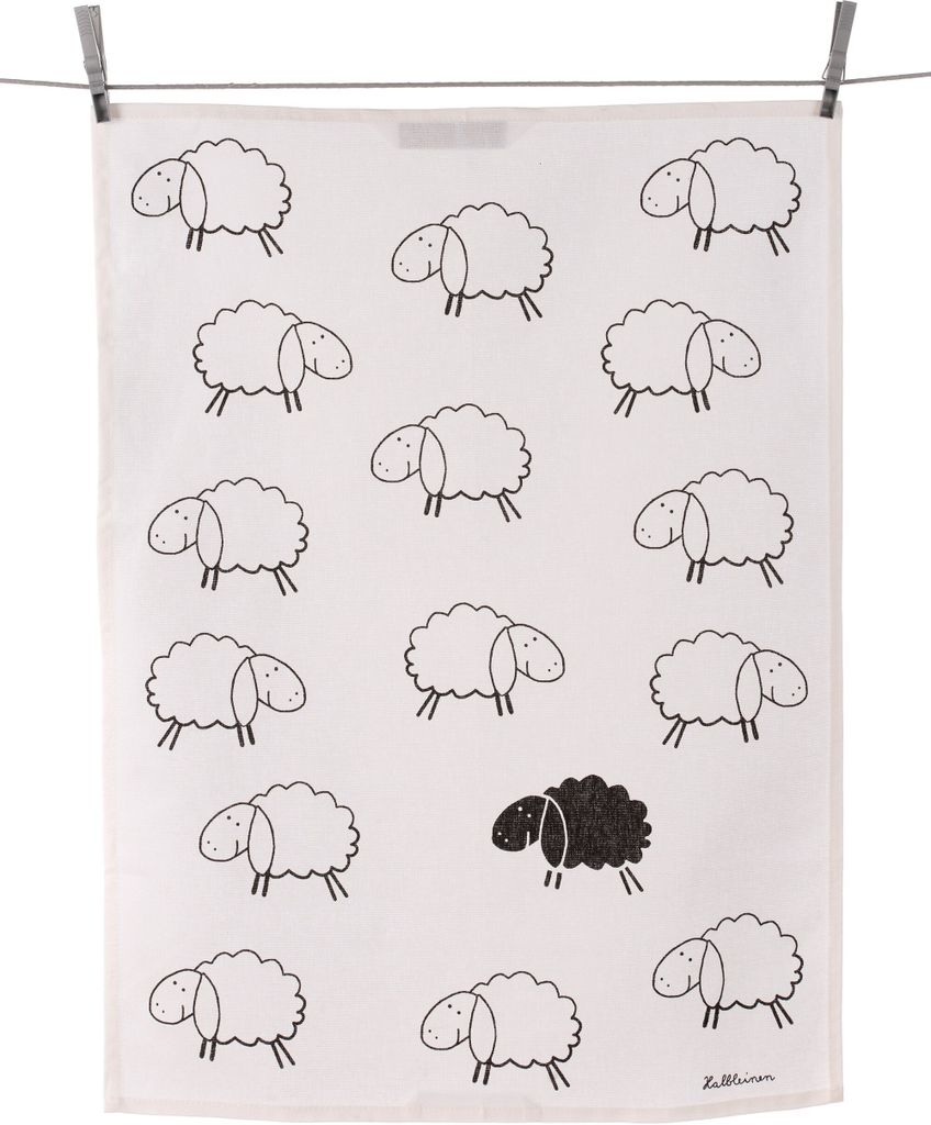 Triolino Halbleinen Geschirrtuch Schwarzes Schaf Format 50 Produktbild 