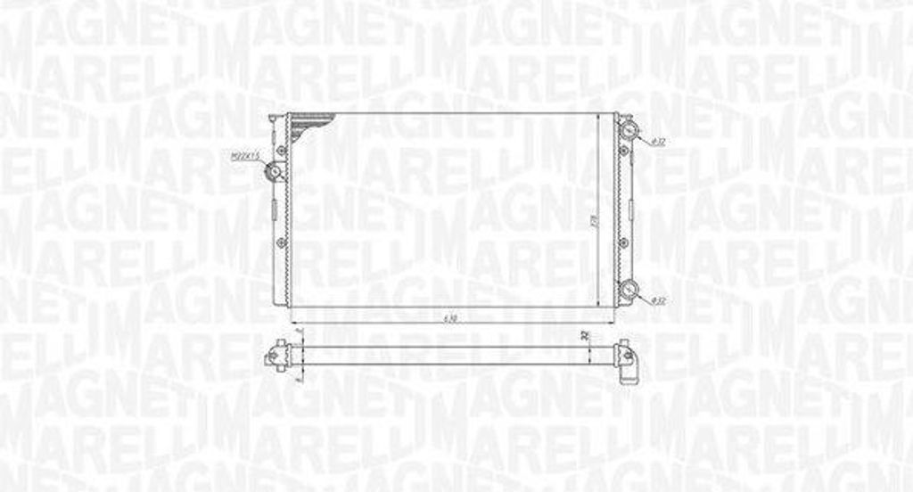 MAGNETI MARELLI 350213191100 Kühler Wasserkühler Motorkühler für VW GOLF III (1H1) Golf IV Cabrio (1E) Golf III Cabrio (1E7) GOLF III Variant (...