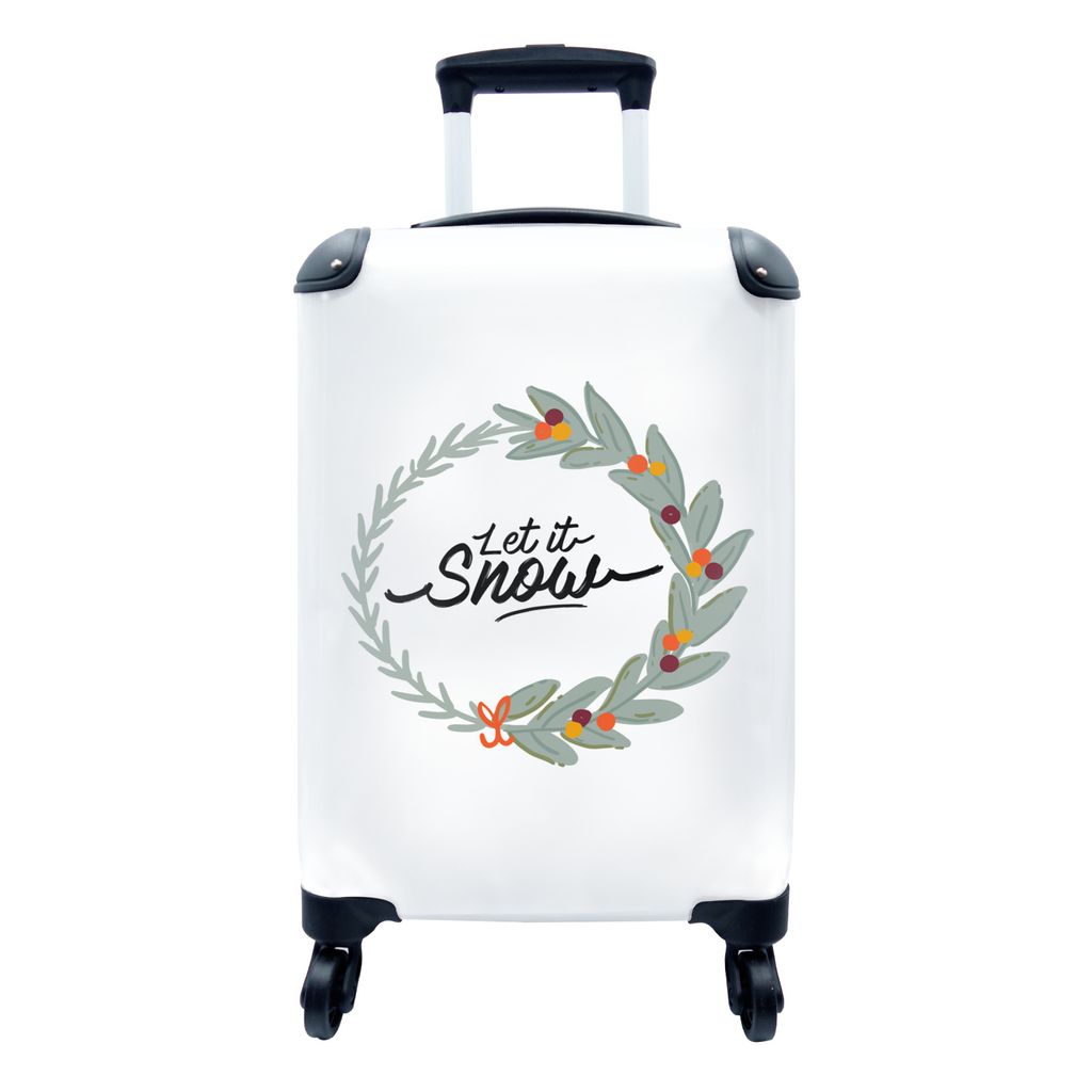 MuchoWow Koffer Handgepäck Trolley Rollkoffer Kleine Reisekoffer mit 4 Rollen - Lass es schneien" - Sprichwörter - Zitate - Cabin Size < 55x40x...
