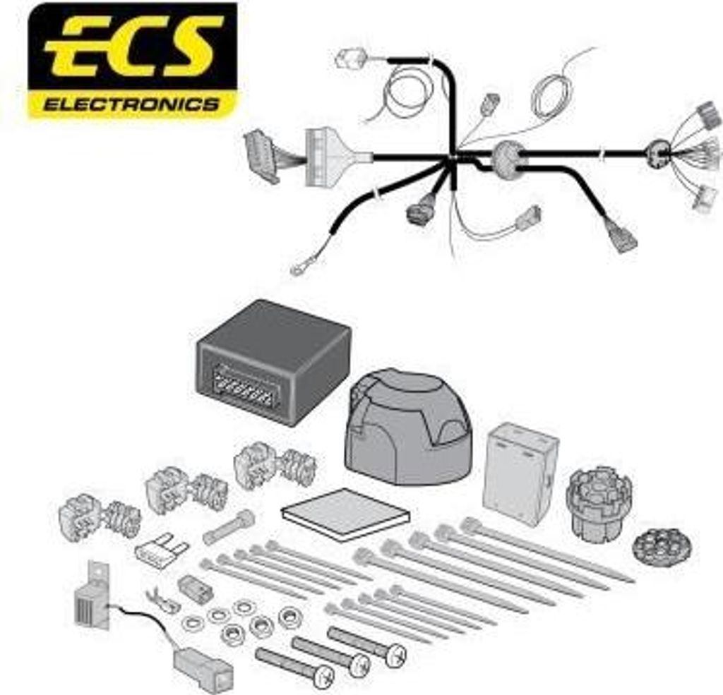 ECS TO-148-DB Elektrosatz Anhängerkupplung E-Satz für TOYOTA AVENSIS Station Wagon (ZRT27, ADT27) Anhängevorrichtung