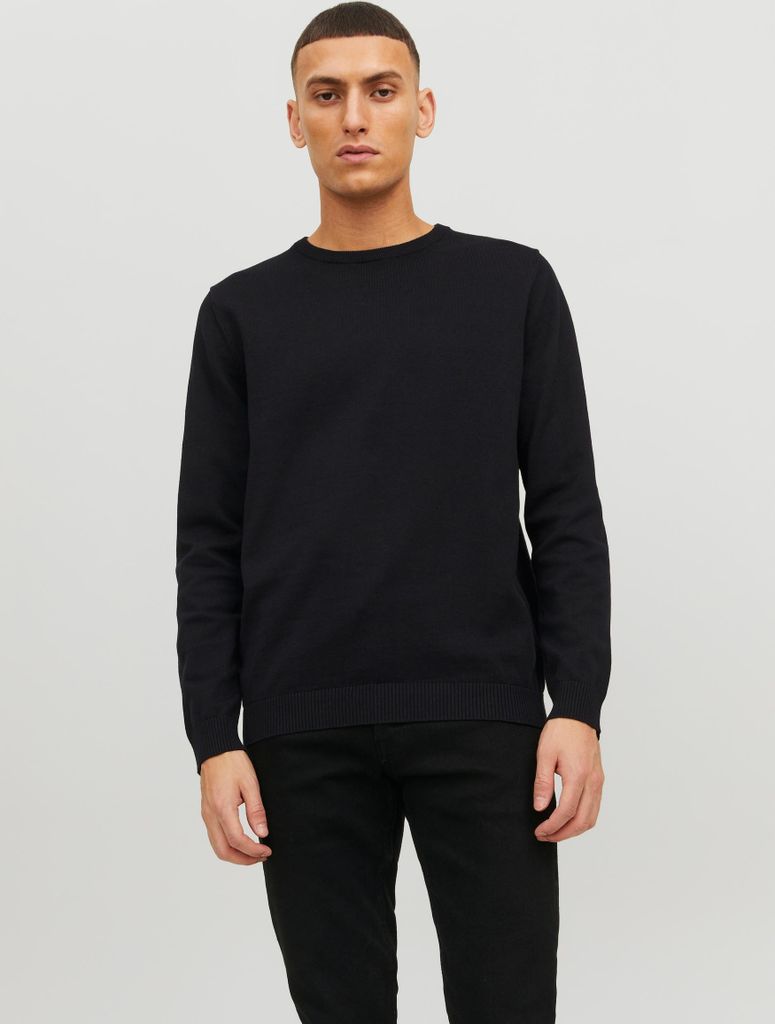 JACK JONES Pullover Herren Baumwolle Schwarz GR35856 - Größe: S