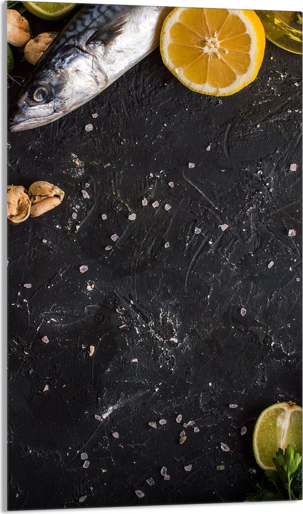 Herdabdeckplatte 30x52 Glaskeramikkochfeld Abdeckung Spritzschutz Glasplatte Deko Schneidebrett, Fische Küche