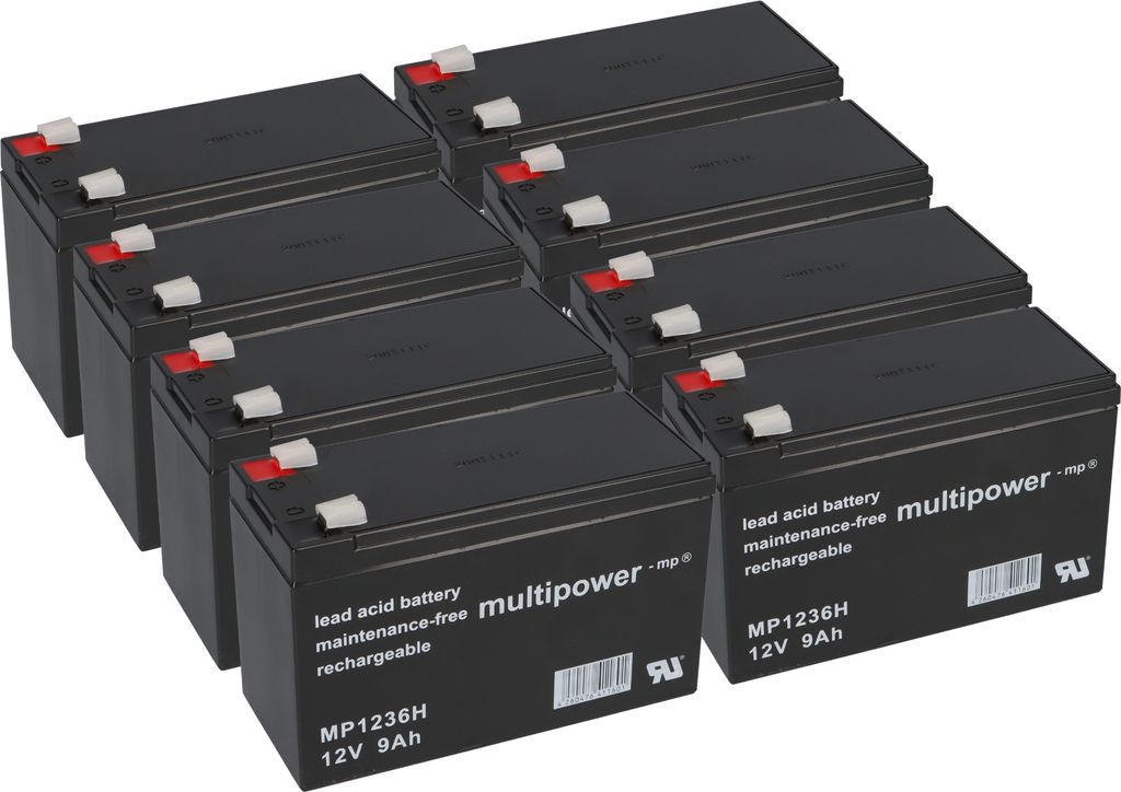 Ersatzakku für Dell DL2200RMI3U Markenakku 8x 12V 9Ah USV