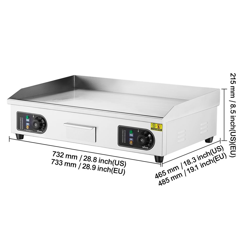 VEVOR Kommerzieller elektrischer Grill, 4400 W, halbflacher