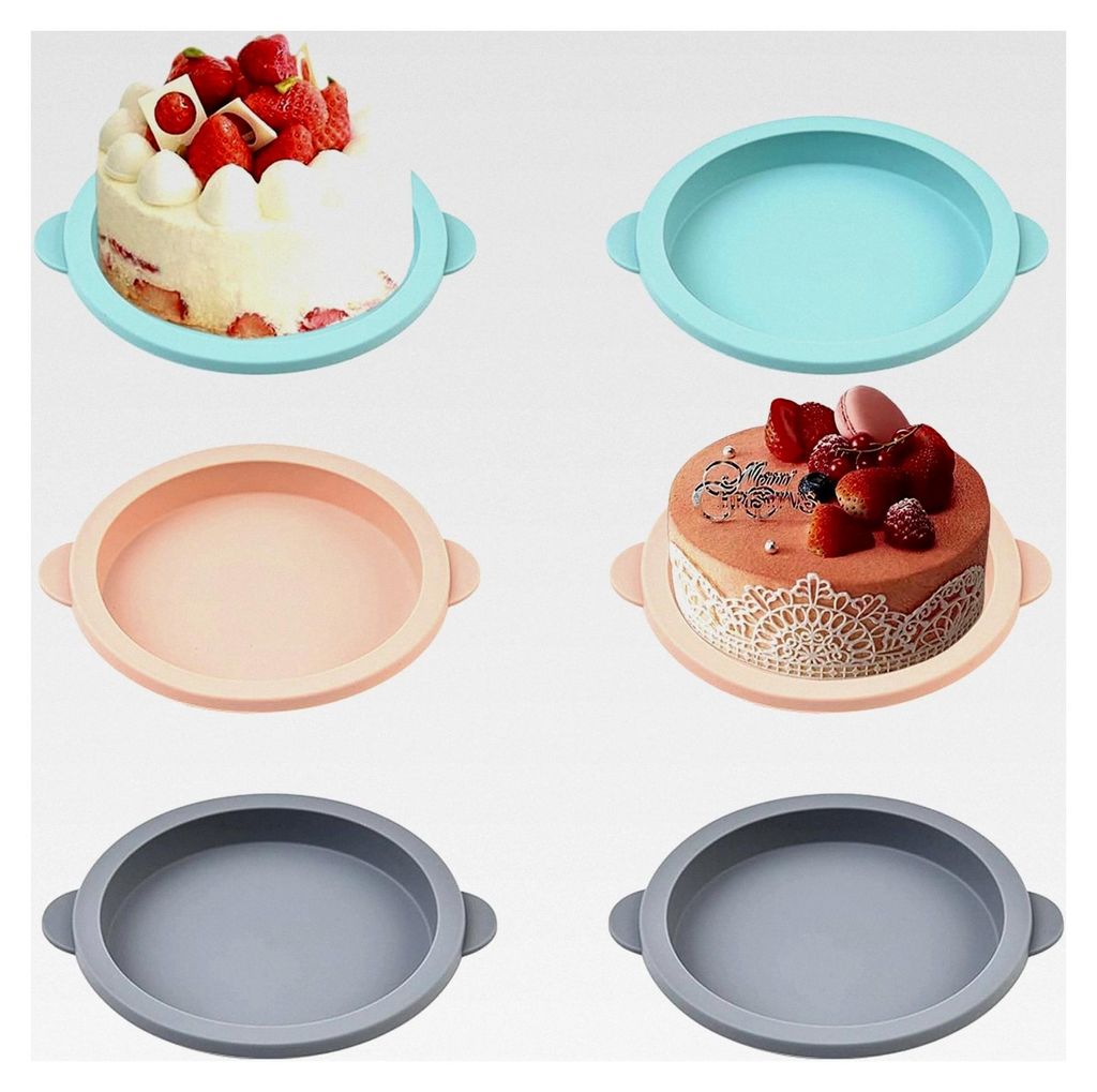 6-teiliges Silikon Backform Rund-Set, 10 cm Innendurchmesser für Heißluftfritteuse, Runde Tortelettförmchen, Hitzebeständige Silikonformen zum ...