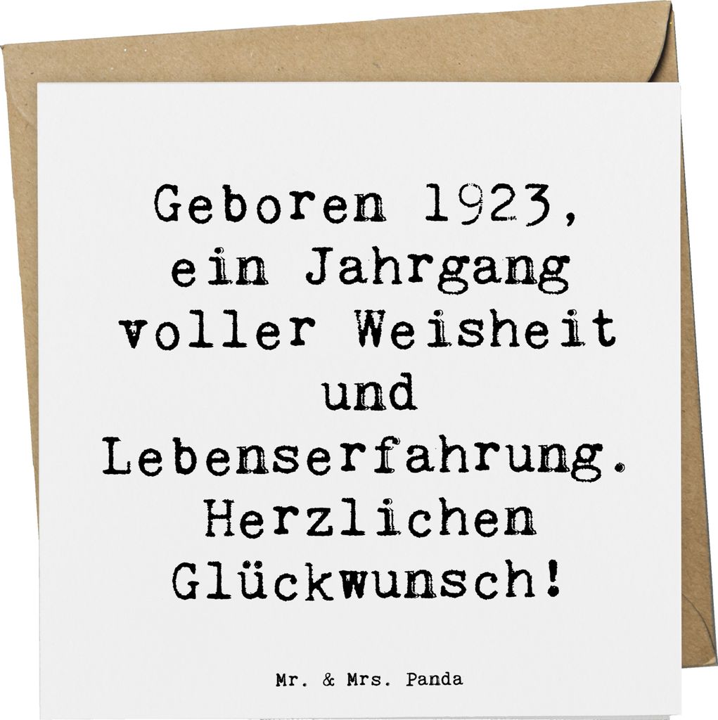Mr. & Mrs. Panda Grußkarte Spruch 1923 Geburtstag - Weiß - Geschenk, Glückwunschkarte, Geburtsjahr, Happy Birthday, anlasskarte, Geburtstagsgesc...