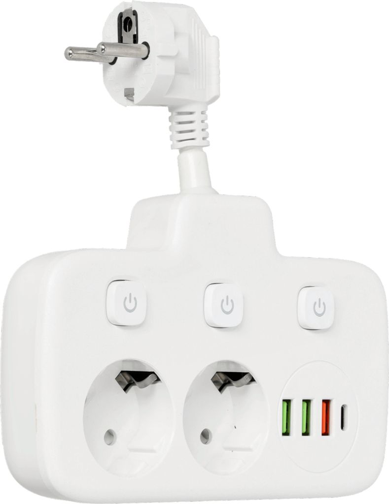 Rallonge multiprise KOBI LINEA PRO Blanc 2 compartiments Image du produit 