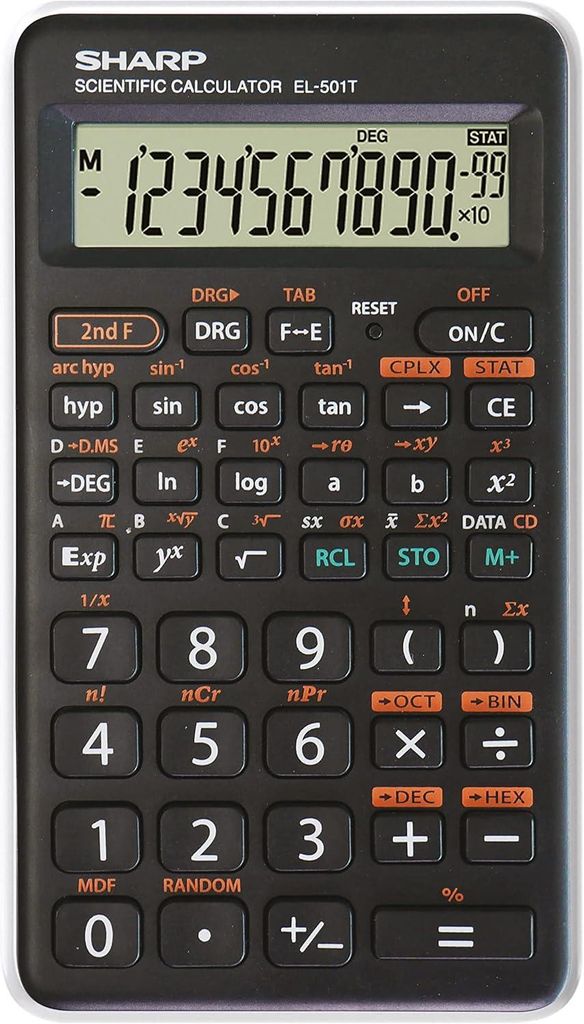 Sharp Schulrechner EL-501 TH 146 Funktionen, Weiß-Schwarz Produktbild 